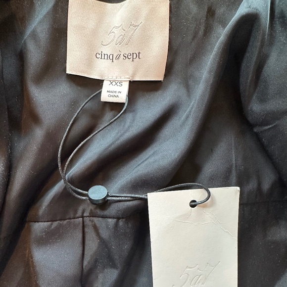 NEW WITH TAGS Cinq a Sept Knit Sleeve Ciara Jacket/XXS/XS Black& ivory - Picture 15 of 16